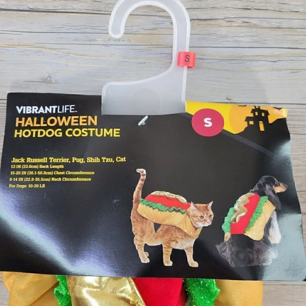 Vibrant Life Hot Dog Dog Costume Sz S
